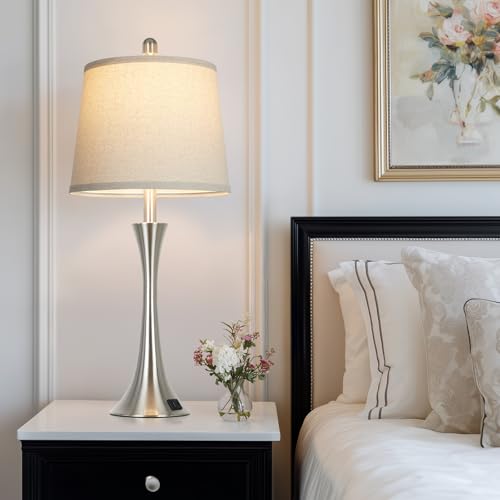27.5" Silver Table Lamps