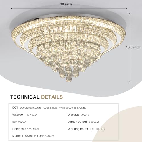 30" Crystal Chandeliers