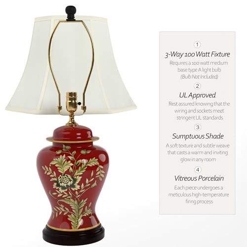 22.5" Golden Foliage Porcelain Lamp