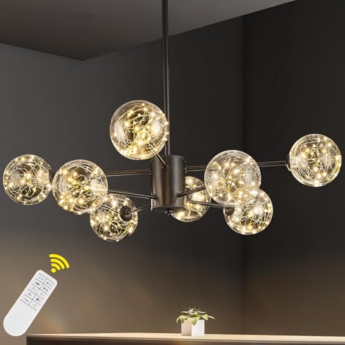 Modern Led Chandelier with Globe Glass