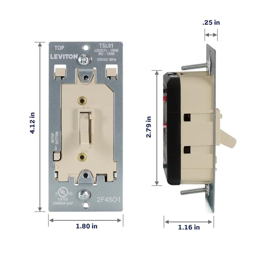 Toggle Slide LED Advanced Dimmer Switch for 150W Dimmable LED
