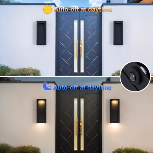 Modern Outdoor Wall Light with LED (2 Count)
