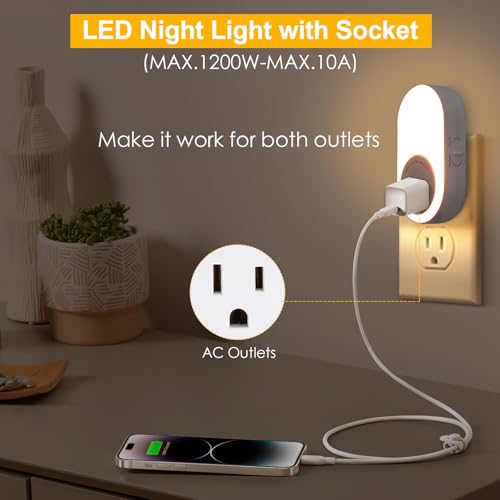 Night Lights Plug Into Wall with Power Outlet (4 Count)