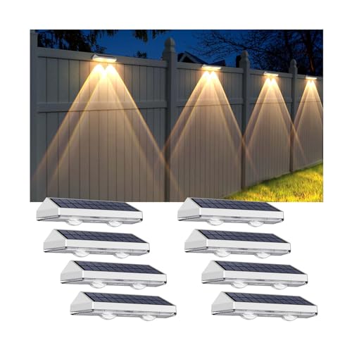 Solar Fence Lights Outdoor (8 Count)