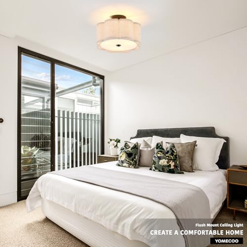 13" Black Semi Flush Mount Ceiling Light