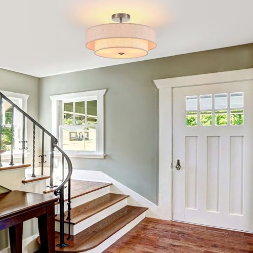 18" Chrome Semi Flush Mount Ceiling Light
