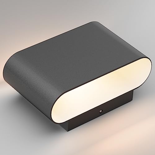 Black Modern LED Wall Sconces Set of 2 Indoor Wall Lights Hardwired Up and Down Wall Mount Light for Living Room Bedroom Hallway Corridor Conservatory Warm White 3000K (2 Count)