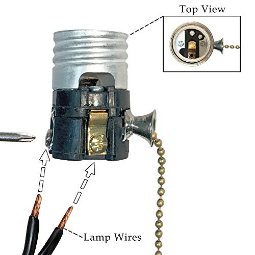 Vintage On Off Pull Chain Lamp Socket (6 Count)