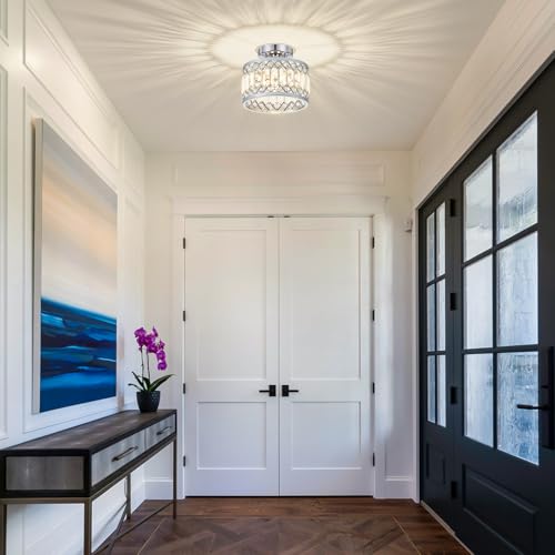 Crystal Chrome Ceiling Light