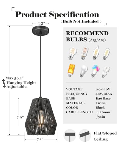Modern Woven Pendant Light Fixtures (3 Count)