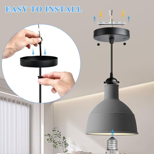 2 Pack Black Vintage Pendant Light Kit (2 Count)