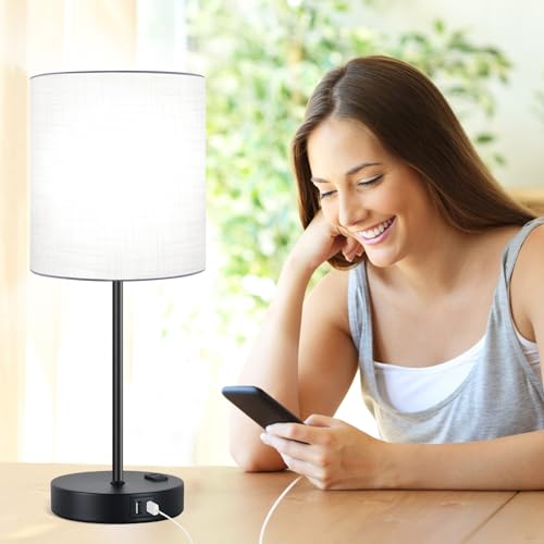 Set of 2 Touch Control Table Lamps with 2 USB & AC Outlet (2 Count)