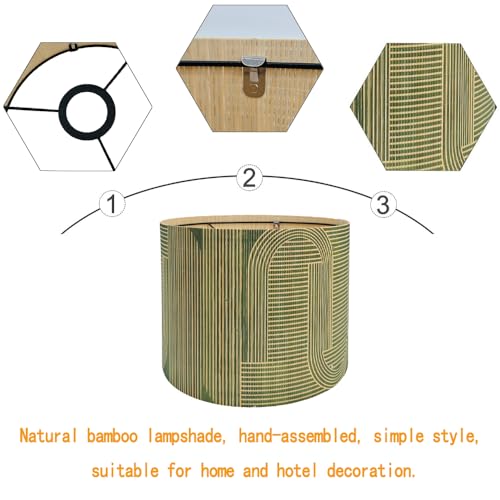 Modern lamp Shade Bamboo Material Abstract Art Deco 11.8 * 9.05Inch