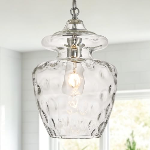 Farmhouse Chrome Glass Pendant Light