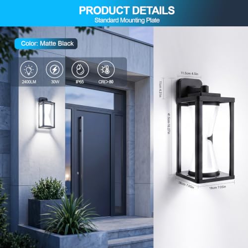 Outdoor Wall Light LED 30W Black Exterior Lighting Fixture ﻿ (30W)