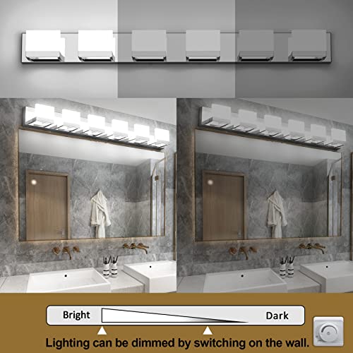 6 Lights Dimmable LED Modern Vanity Lights for Bathroom