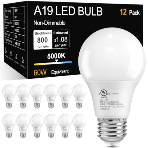A19 LED Light Bulbs (12 Count)