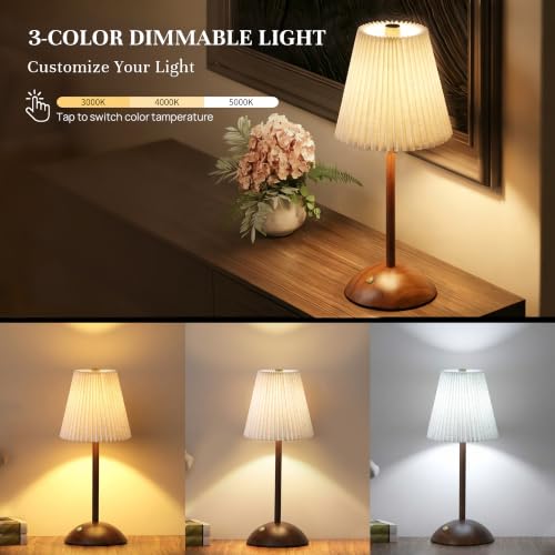 Small Vintage Cordless Table Lamp