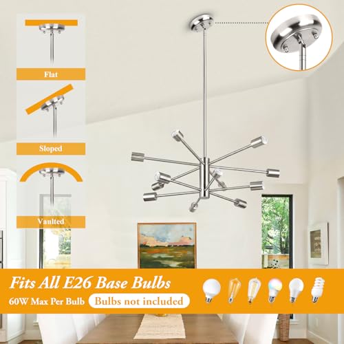 12 Light Modern Chandelier for Dining Room