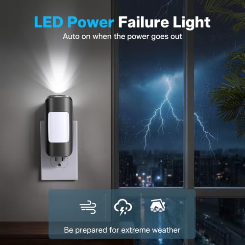 3 Pcs LED Emergency Lights for Home Power Failure Night Light Dusk to Dawn (3 Count)