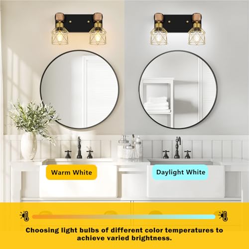 Rustic Style Wood Bathroom Wall Sconces