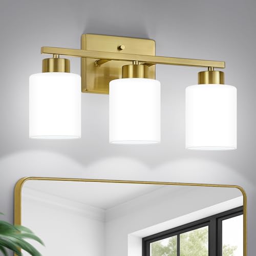 Brushed Gold Bathroom Light Fixtures Vanity Lights Over Mirror