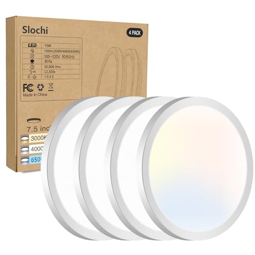 4PACK LED Flush Mount Ceiling Light Fixture (4 Count)