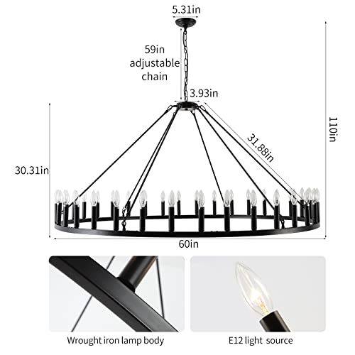 Wagon Wheel Chandelier 36