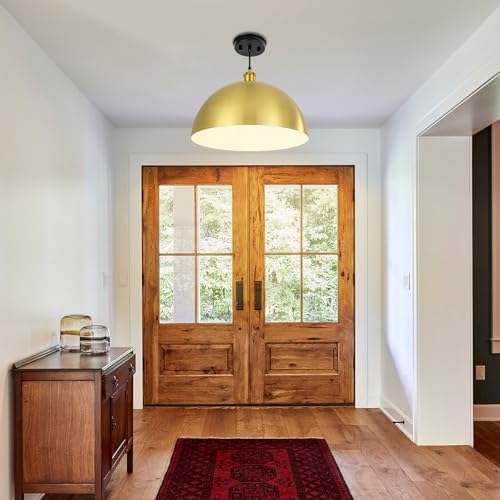 Large Brushed Gold Pendant Light