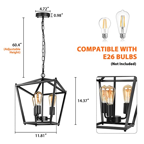 Black Lantern Pendant Light
