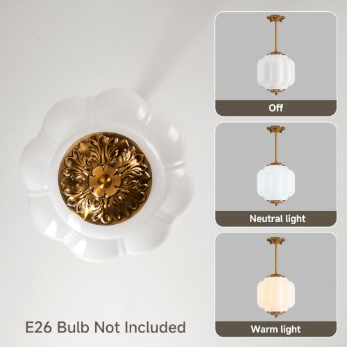 Semi Flush Mount Ceiling Light (Milk White 9")