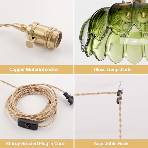 Plug in Pendant Light Hanging Light Fixtures with Plugin Cord On