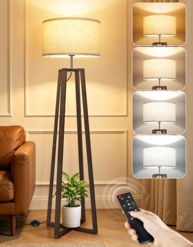 62" Mid Century Modern Vintage Lamps with Remote Control (Espresso Walnut)