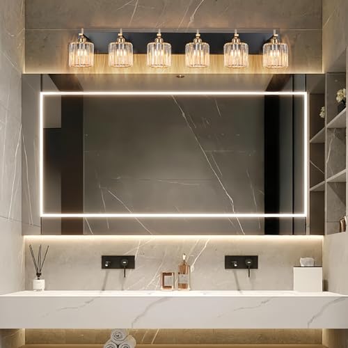 6 Light Crystal Bathroom Vanity Light