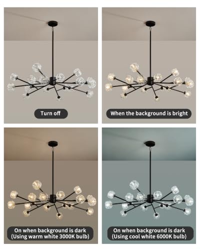 Black Sputnik Chandeliers for Dining Room Light Fixture Over Table