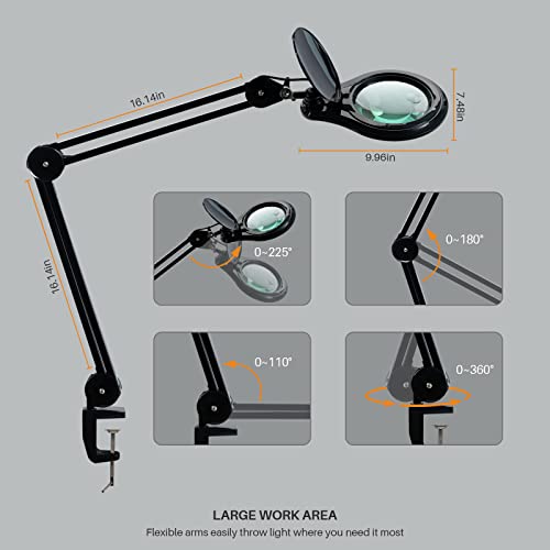 Bifocal LED Magnifying Lamp with Clamp