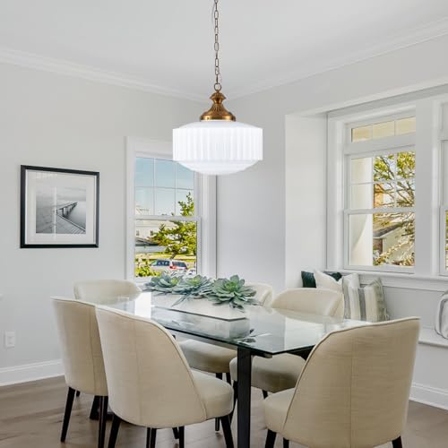 Vintage Milk Glass Pendant Light