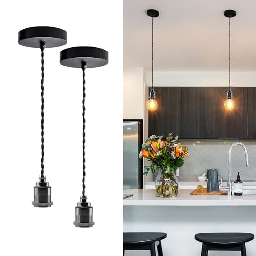 2 Pack Mini Vintage Pendant Light Cord Kit 4.92ft (2 Count)