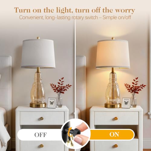 Glass Table Lamp Set of 2