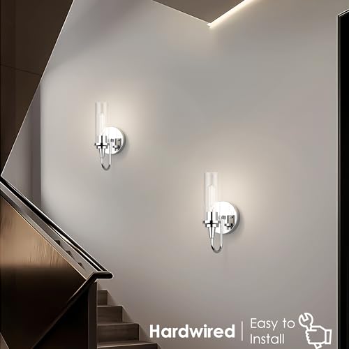 Chrome Wall Sconces Set of Two (2 Wall Sconces)