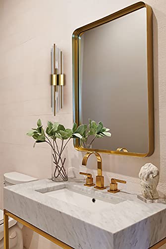 2 Light Modern Brushed Titanium Gold Wall Sconce with Clear Glass (2 Count)