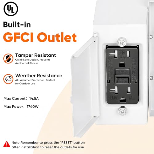 Motion Sensor Outdoor Wall Light with GFCI Outlet