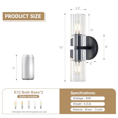 Crystal Wall Sconces Set of Two