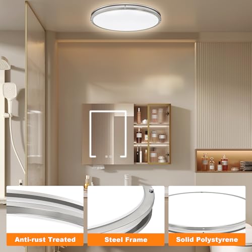 33 Inch Oval Brushed Nickel Ceiling Light Fixture