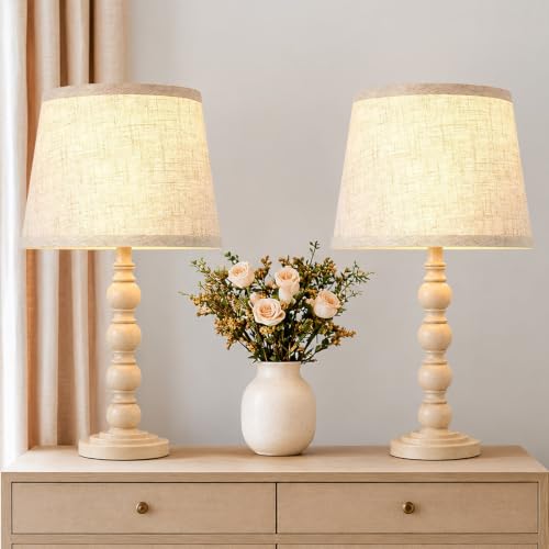 Farmhouse Table Lamps Set of 2 (Beige)