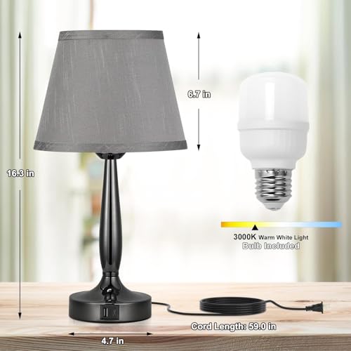 Touch Table Lamp for Bedroom Set (2 Count)