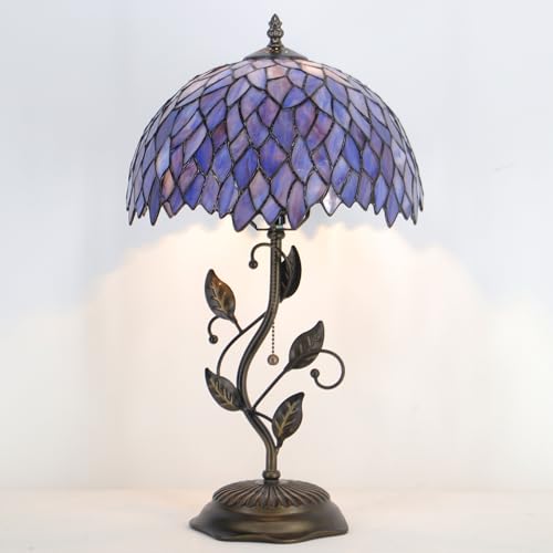 Tiffany Lamp Stained Glass Table Bedside Reading Light W12H19 inch
