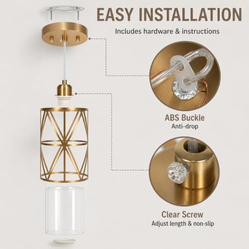 Brushed Gold Pendant Lights Kitchen Island