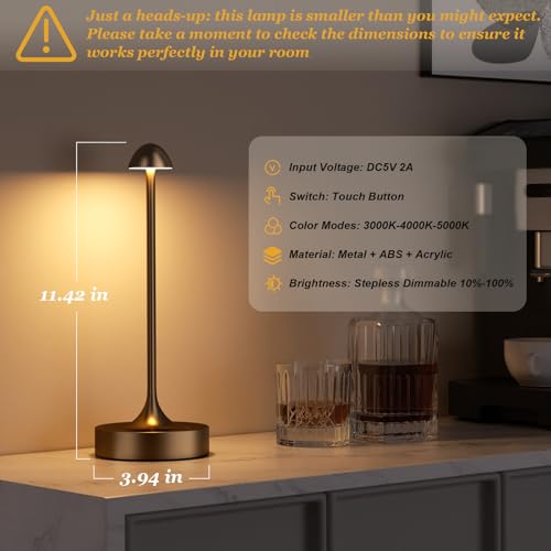 Rechargeable Cordless Table Lamp (2 Count)