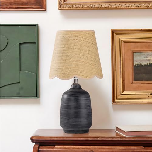 Set of 2 19" Modern Ceramic Table Lamp for Living Room Cream Base Desk Lamps for Bedroom Farmhouse Bedside Nightstand Lamp End Table Lamps (2 Count)
